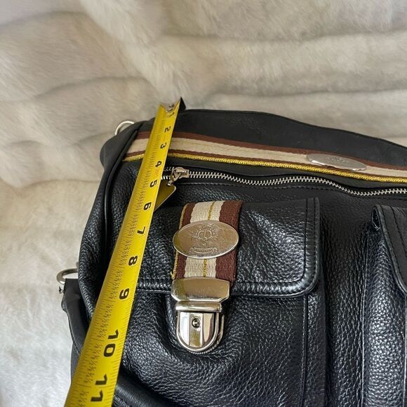 Christine Price leather black travel handbag with silver tone hardwares … - Picture 7 of 13